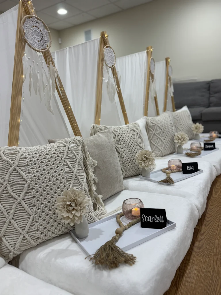 neutral slumber party theme