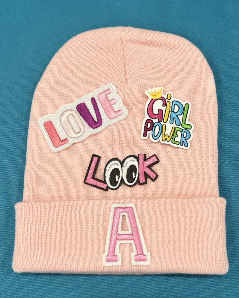 beanie hat with patches - Patch Party Workshop
