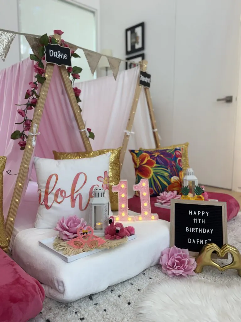 Hawaiian Theme Slumber Party