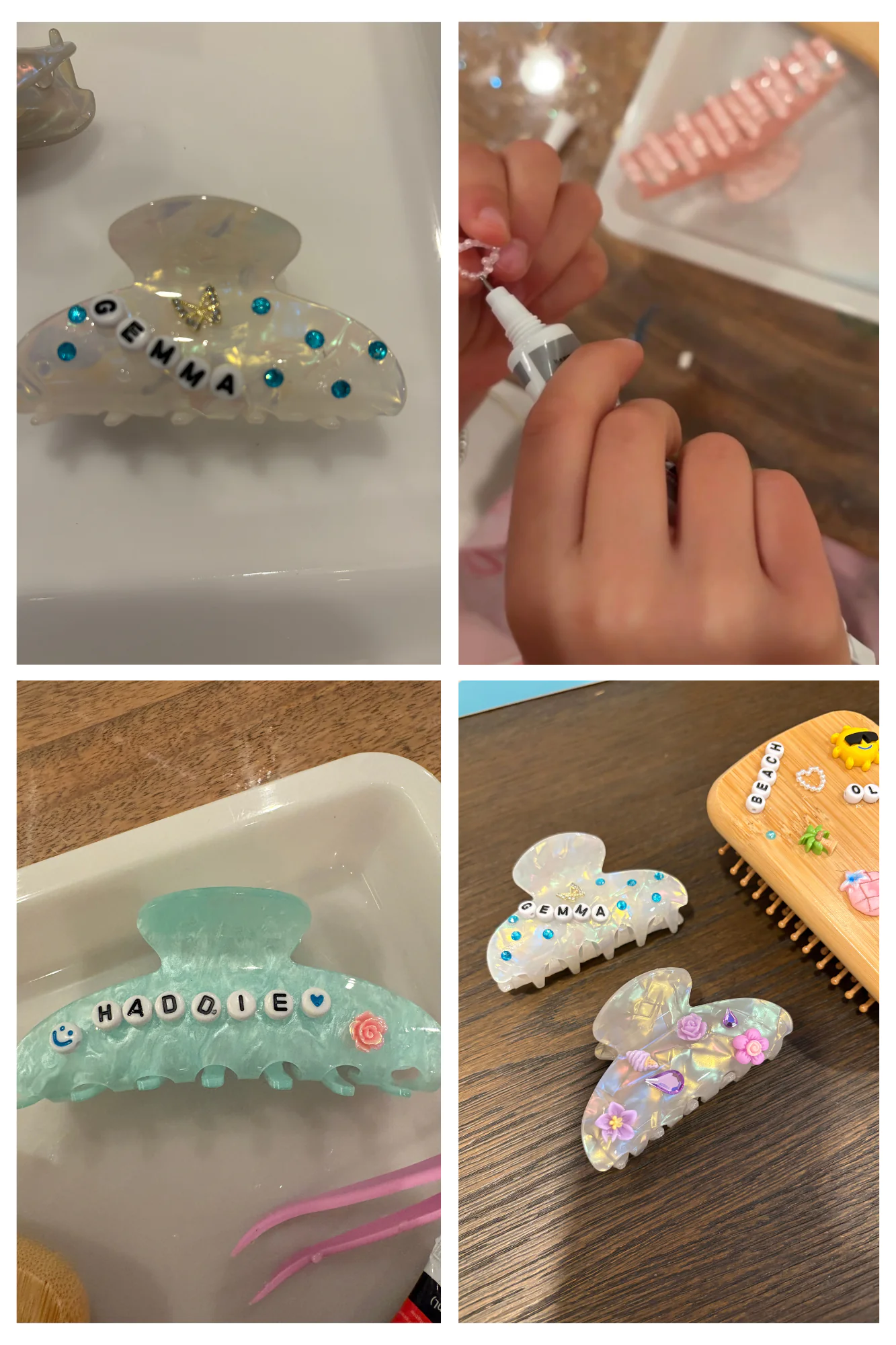 Claw Clip Decorating at a slumber party